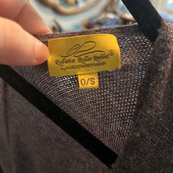 Roberta Roller Rabbit Cashmere Open Front Long Shawl/Cape - One Size - Picture 3 of 3